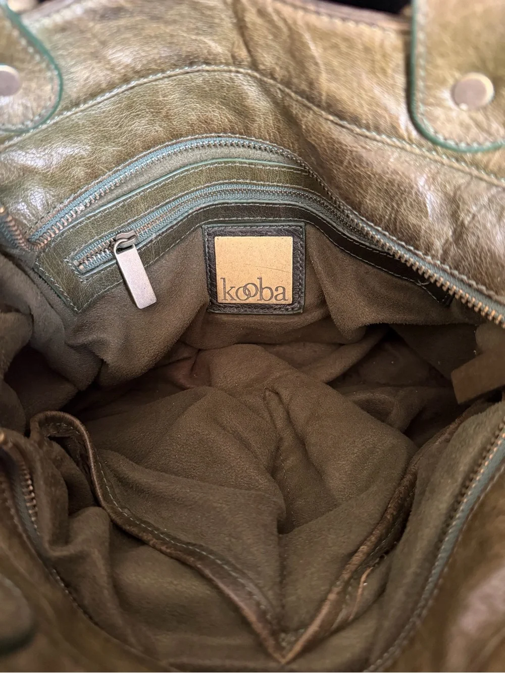 Kooba Vintage Distressed Leather Satchel Bag